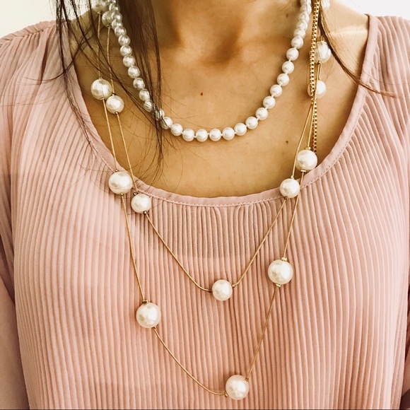 Brand new 2 Layers long pearl necklace - Picture 2 of 4